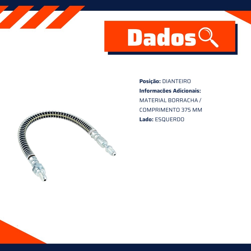 Mangueira Flexível de Freio Dianteiro para Ford Fiesta e Fiesta Sedan - Norflex - 3035C