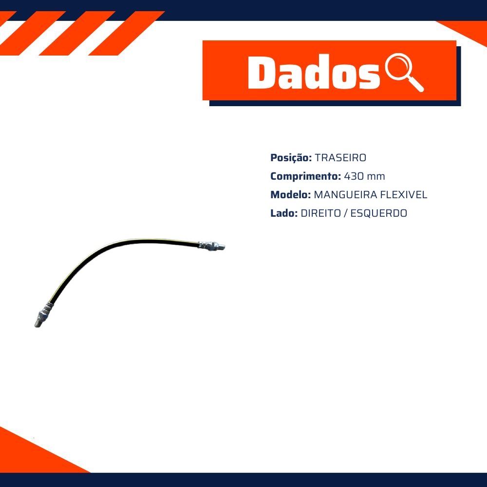Mangueira Flexível de Freio Traseiro para Ford Courier - Norflex - 3094