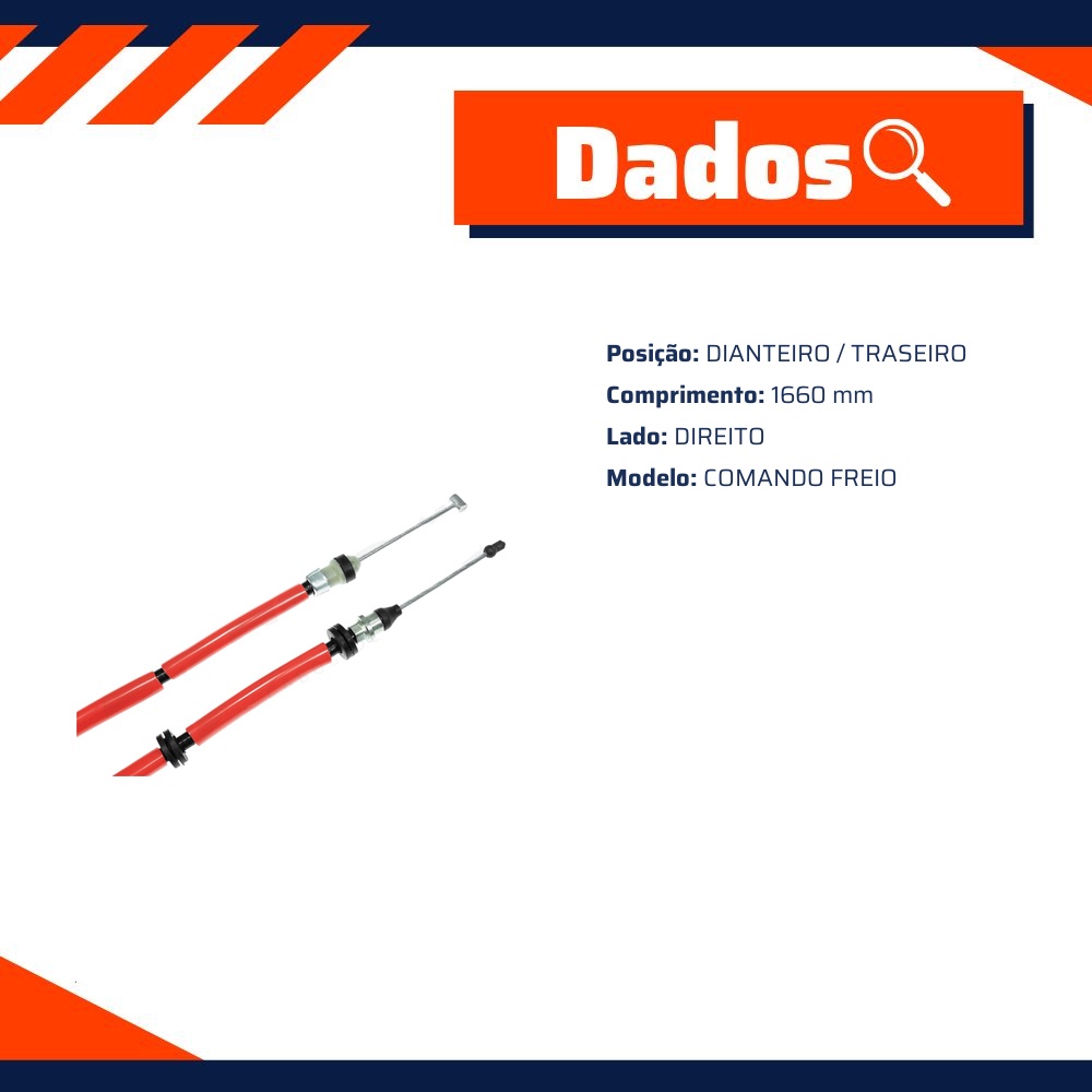 Cabo de Comando do Freio de Mão para Fiat Stilo - IKS - 3249