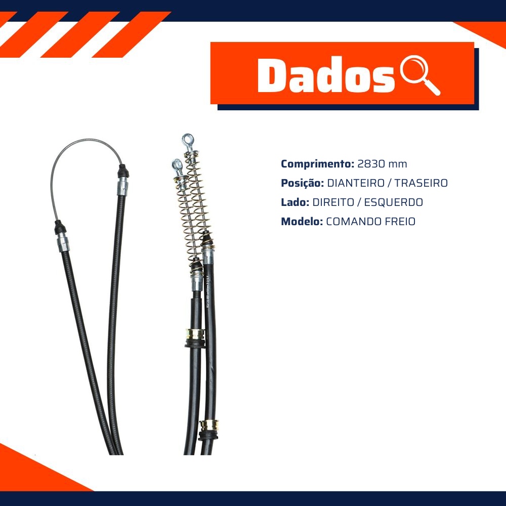 Cabo de Comando do Freio de Mão Dianteiro para Fiat Uno - IKS - 3257