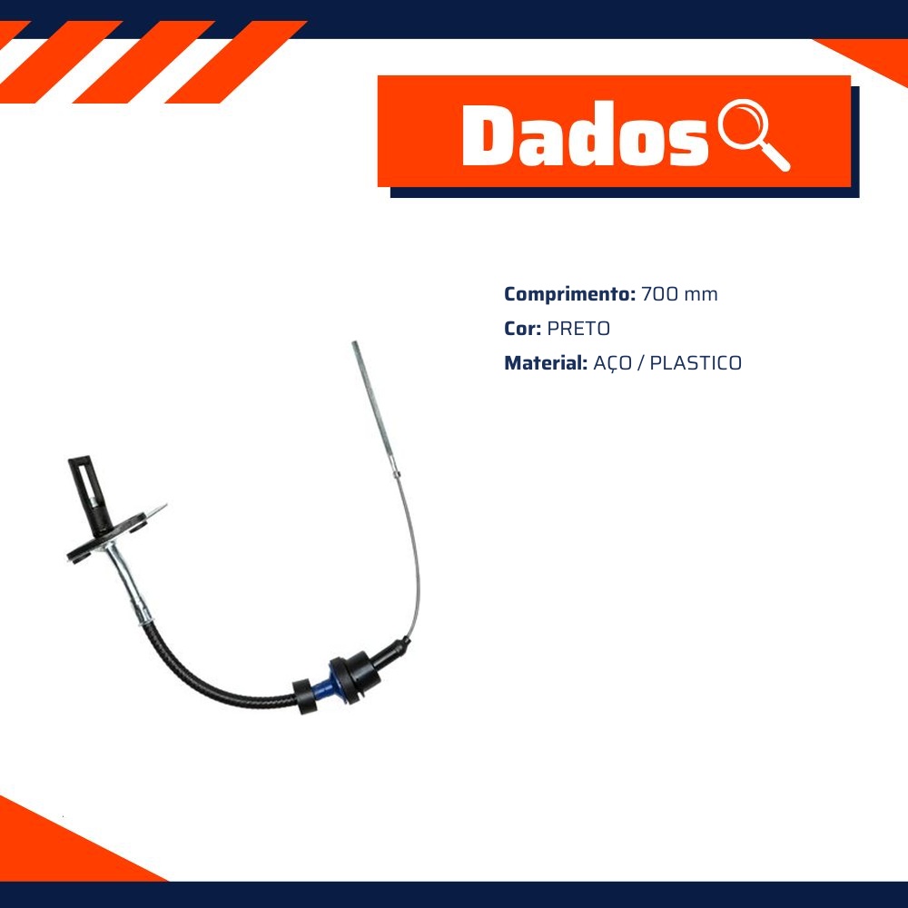 Cabo de Comando da Embreagem para Fiat Fiorino e Uno - IKS - 3332