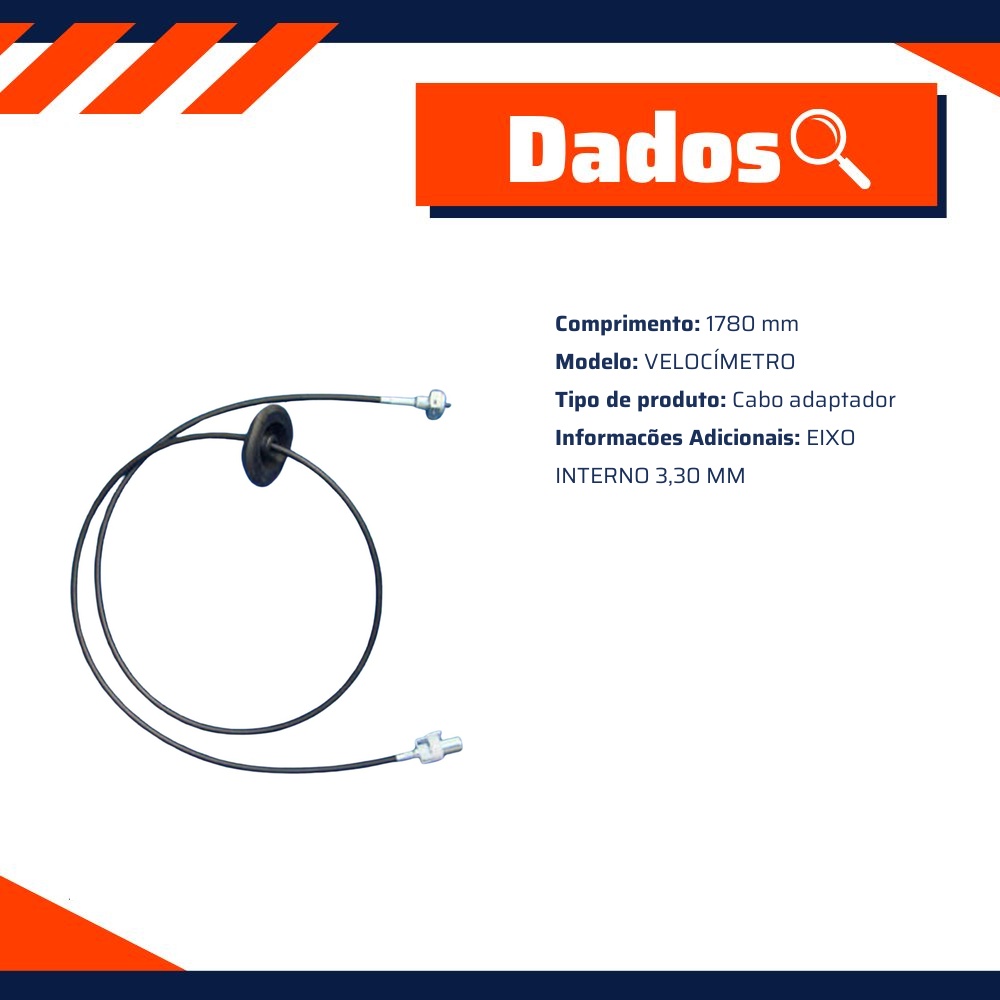 Cabo de Comando do Velocímetro para Ford F-1000 e F-4000 - Fania - 34-248