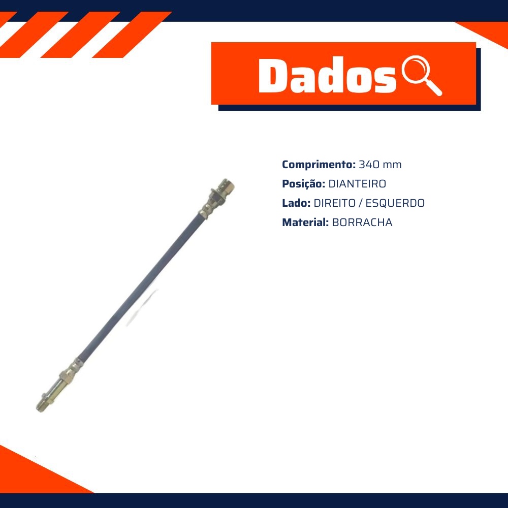 Mangueira Flexível de Freio Dianteiro para Chevrolet C-10 - Norflex - 4005