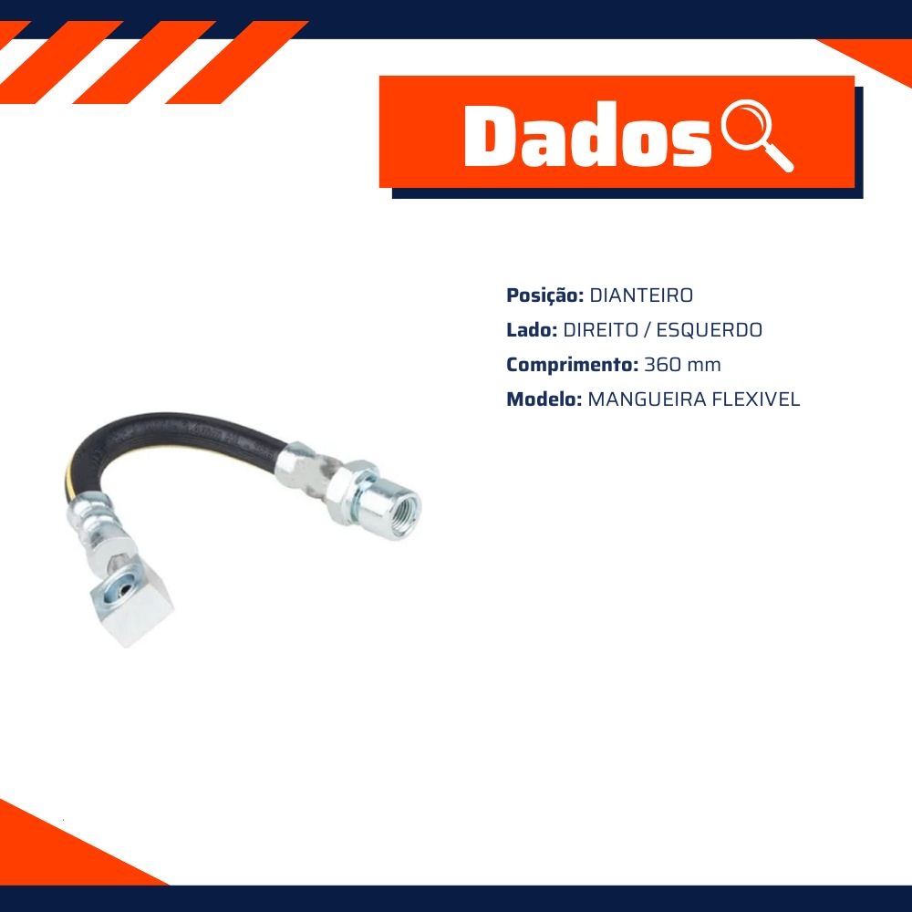 Mangueira Flexível de Freio Dianteiro - Norflex - 4012