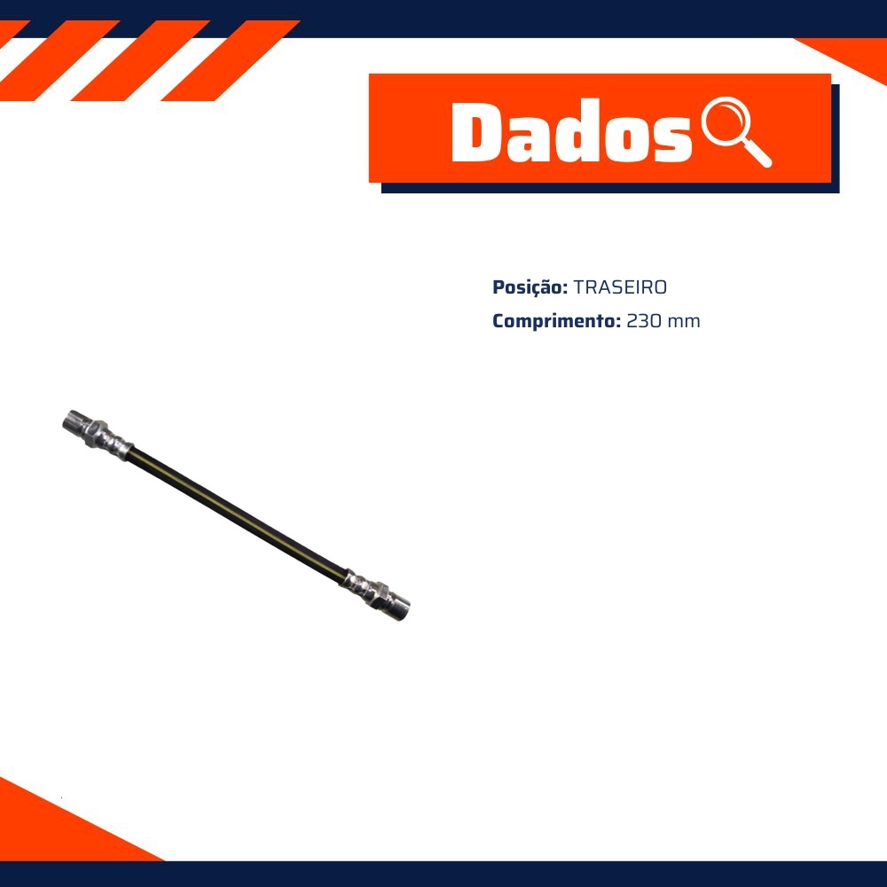 Mangueira Flexível de Freio Traseiro para Chevrolet Monza e Omega - Norflex - 4017