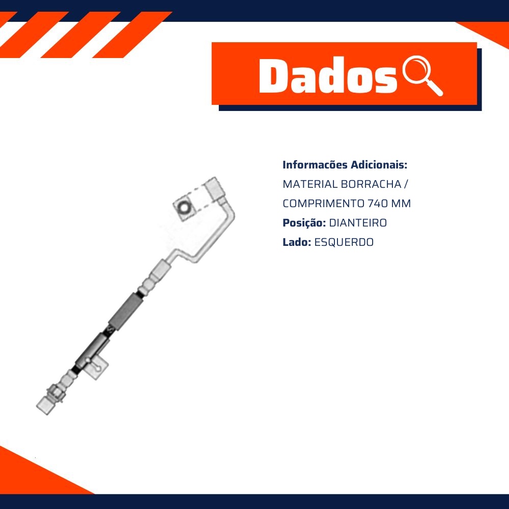 Mangueira Flexível de Freio Dianteiro para Chevrolet Blazer e Silverado - Norflex - 4073A