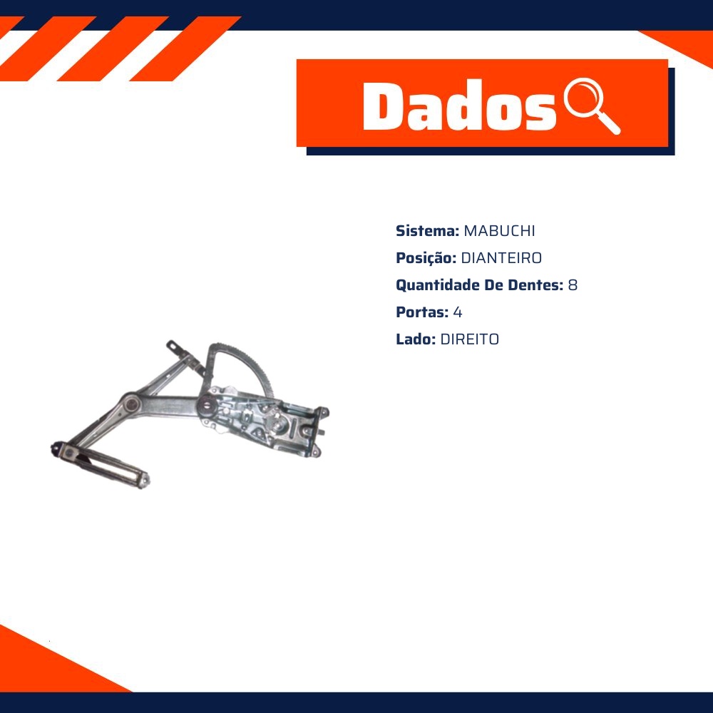 Máquina do Vidro Elétrico Dianteiro Direito para Chevrolet Corsa e Montana - Micro - 41370