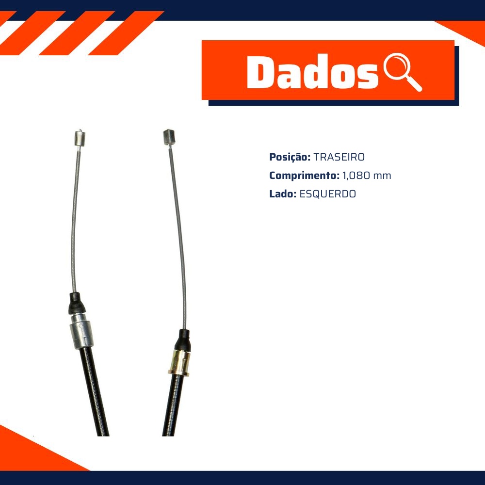 Cabo de Comando do Freio de Mão Esquerdo para Chevrolet Corsa e Corsa Sedan - IKS - 42109