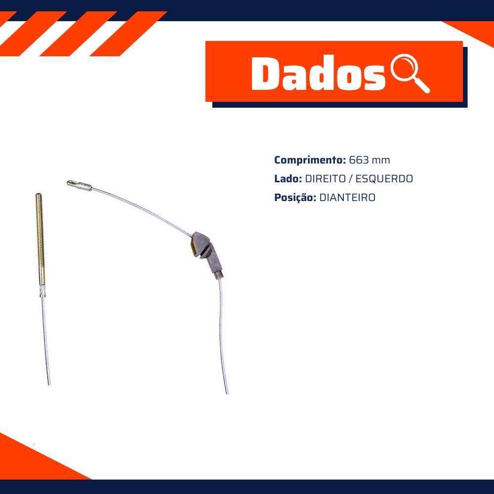 Cabo de Comando do Freio de Mão Dianteiro para Chevrolet Vectra - IKS - 4226