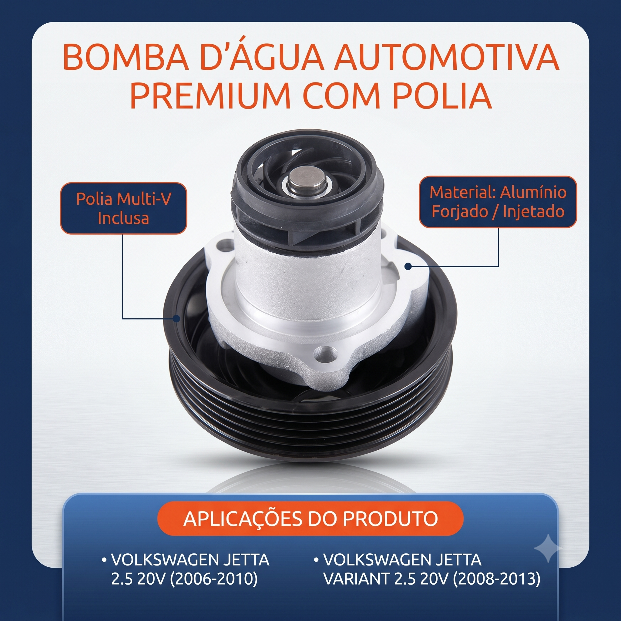 Bomba D'Água para Volkswagen Jetta e Jetta Variant - Indisa - 454502