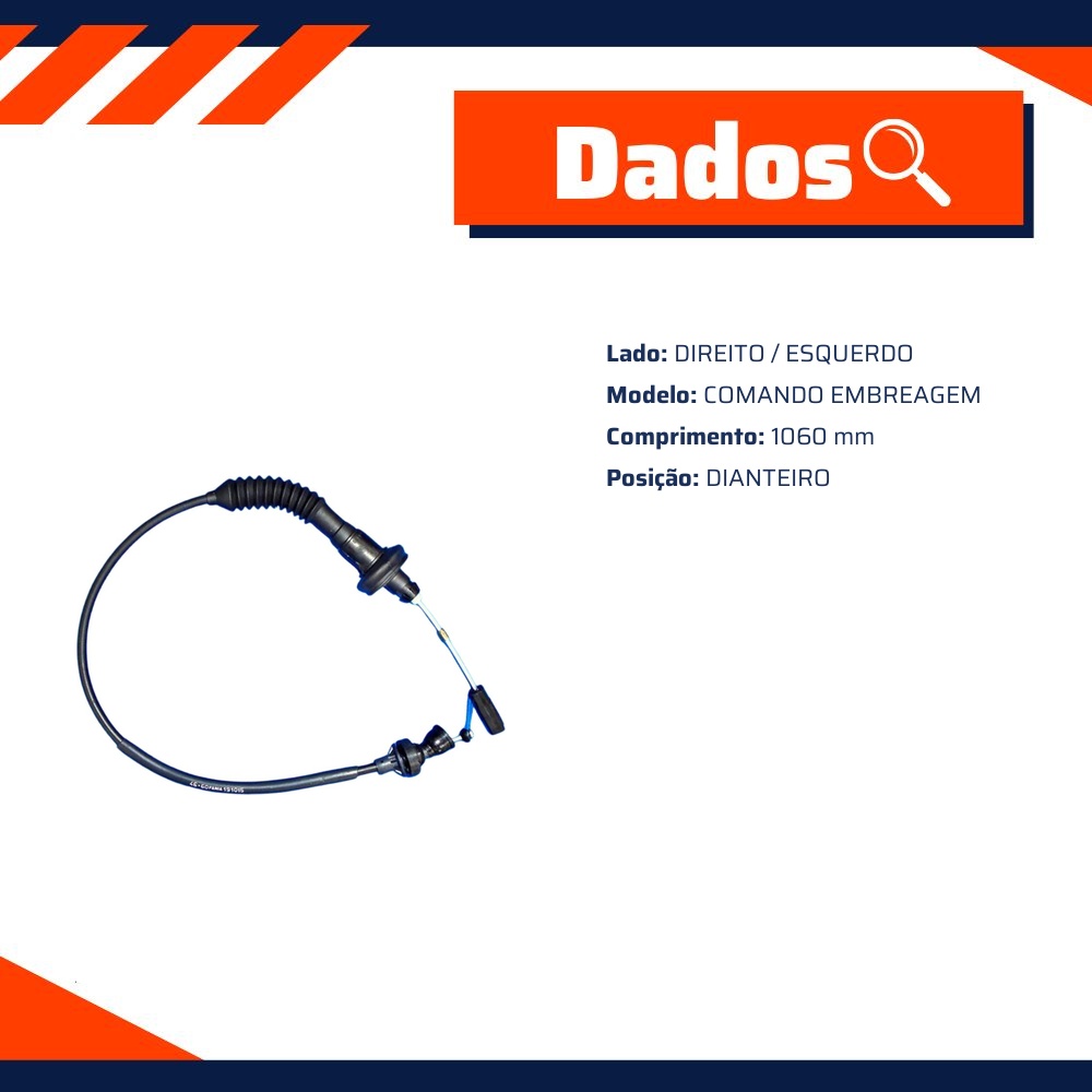Cabo de Comando da Embreagem para Peugeot 206 - Fania - 46-060