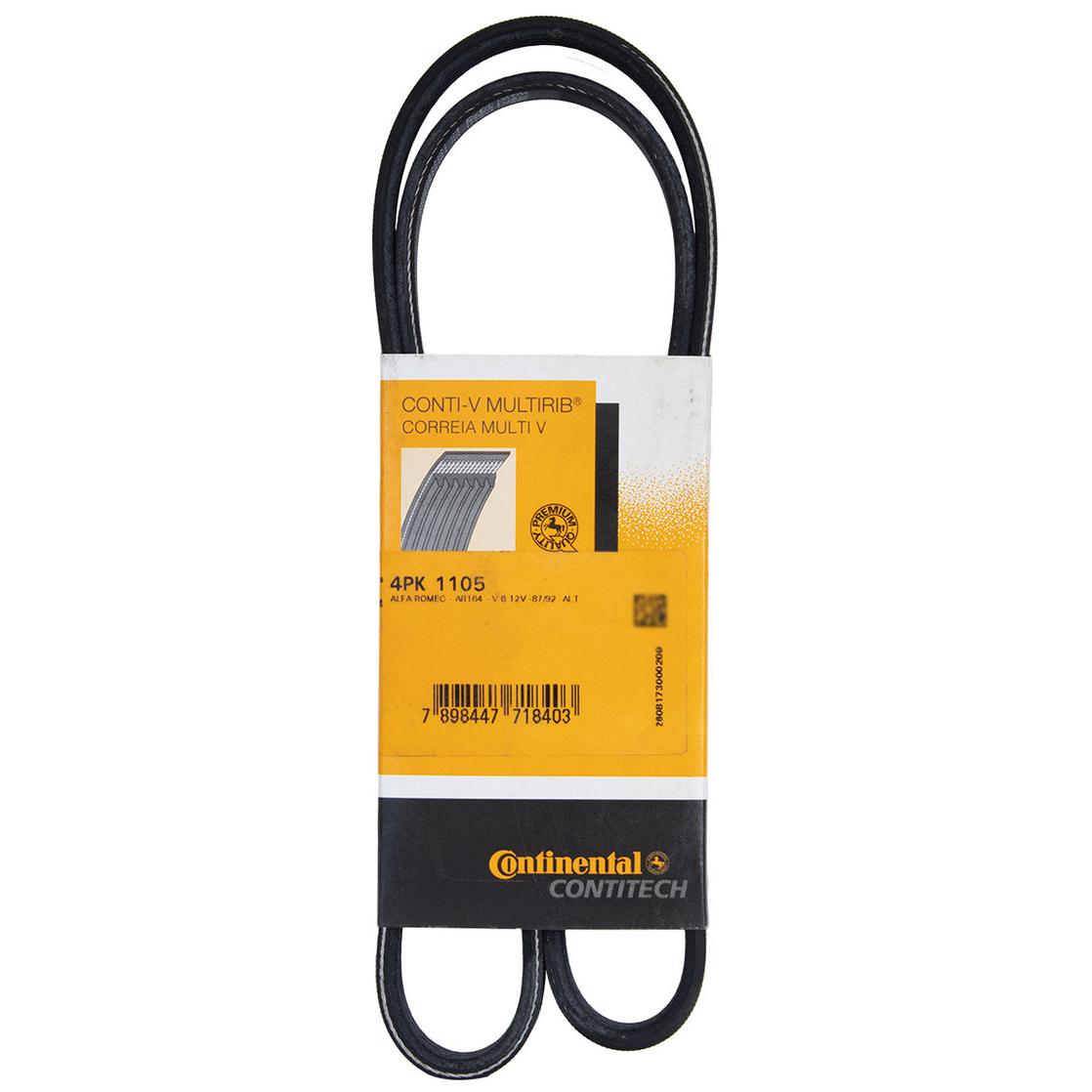 Correia de Acessórios Multi V 4 Lâminas para KIA Clarus e Toyota Paseo - Continental Contitech - 4PK1105