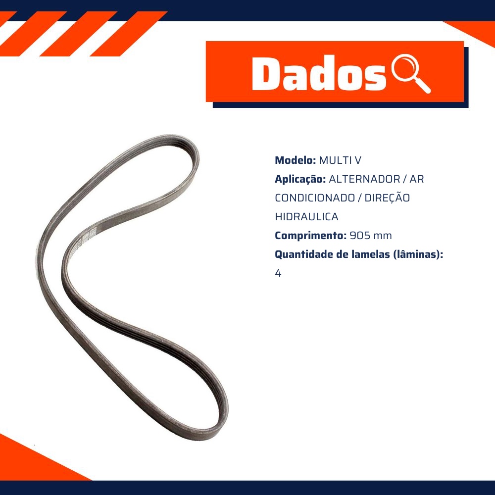 Correia Acessórios Multi V 905mm - Contitech - 4PK905