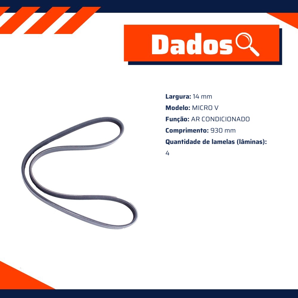 Correia de Acessórios Micro V para Peugeot 206 - Continental Contitech - 4PK930