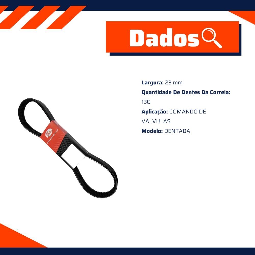 Correia de Acessórios Dentada 130 Dentes para Volvo V40 e XC40 - Gates - 5699XS