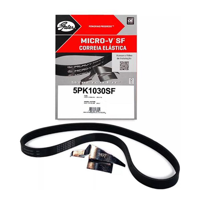 Correia de Acessórios PK 5 Lâminas Modelo Micro V para Chevrolet Onix e Prisma - Gates - 5PK1030SF