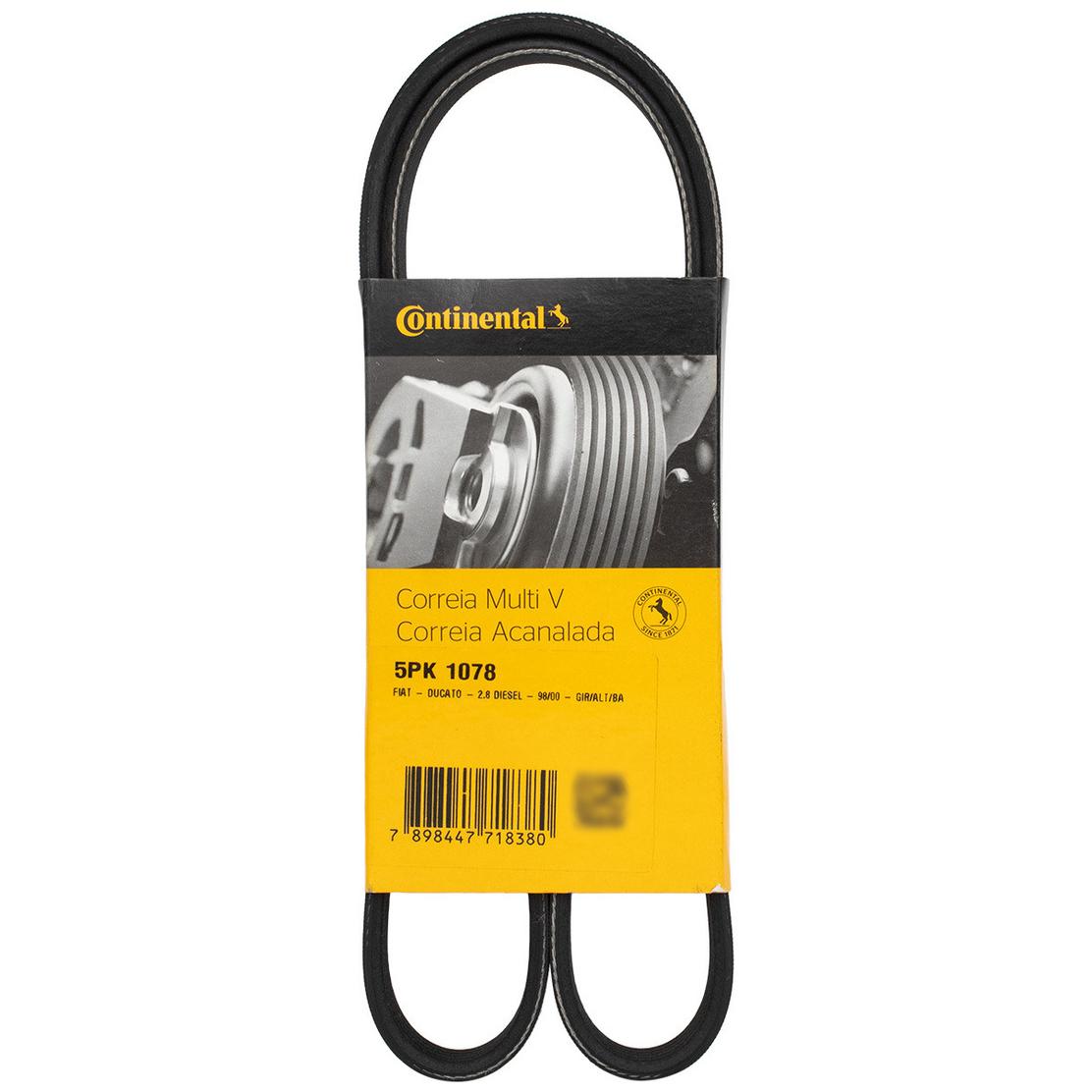 Correia de Acessórios Micro V 18X1078mm para Fiat Ducato - Continental Contitech - 5PK1078
