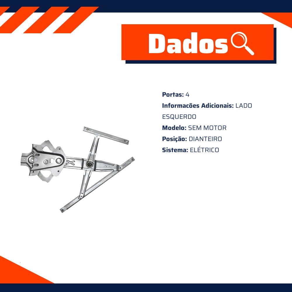 Máquina do Vidro Elétrico Dianteiro Esquerdo para Toyota Hilux - Micro - 60385