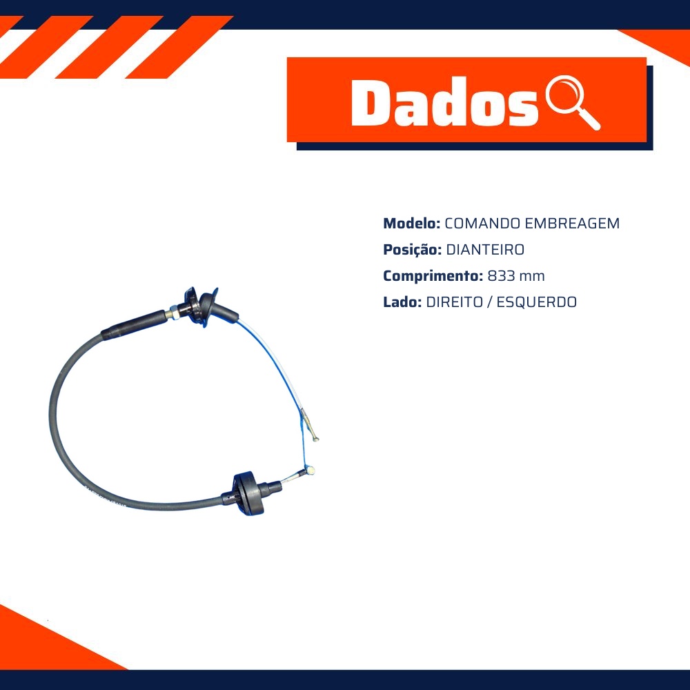 Cabo de Comando da Embreagem para Volkswagen Golf - Fania - 61-556
