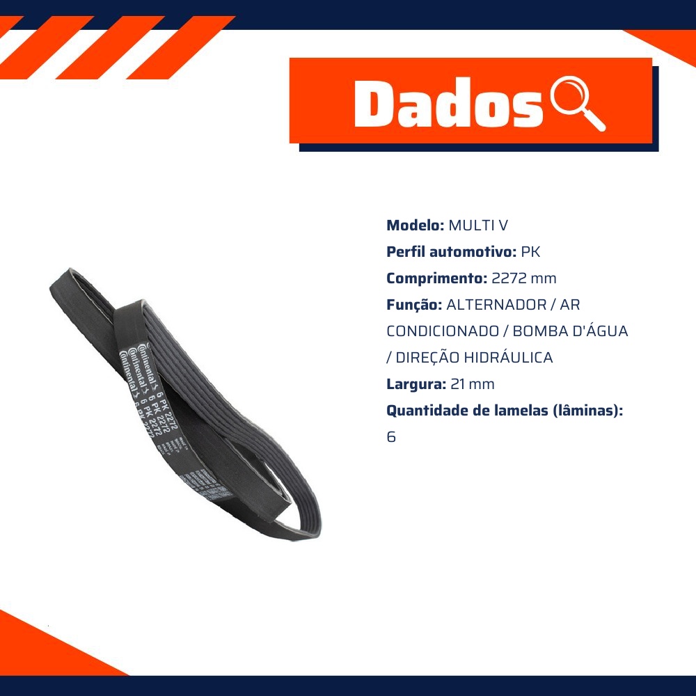 Correia Acessórios Multi V PK - Contitech - 6PK2272
