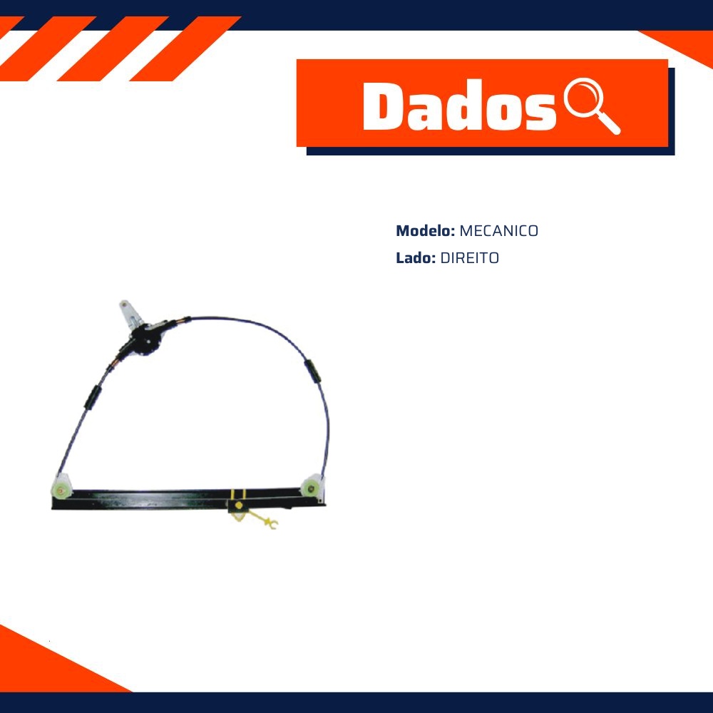 Máquina do Vidro Mecânico Direito para Fiat Doblo - Micro - 70236