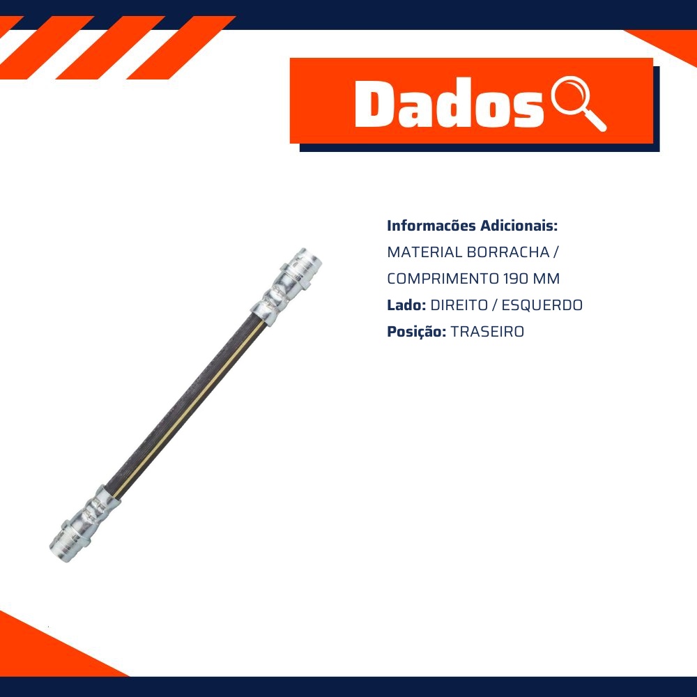 Mangueira Flexível de Freio Traseiro - Norflex - 7056