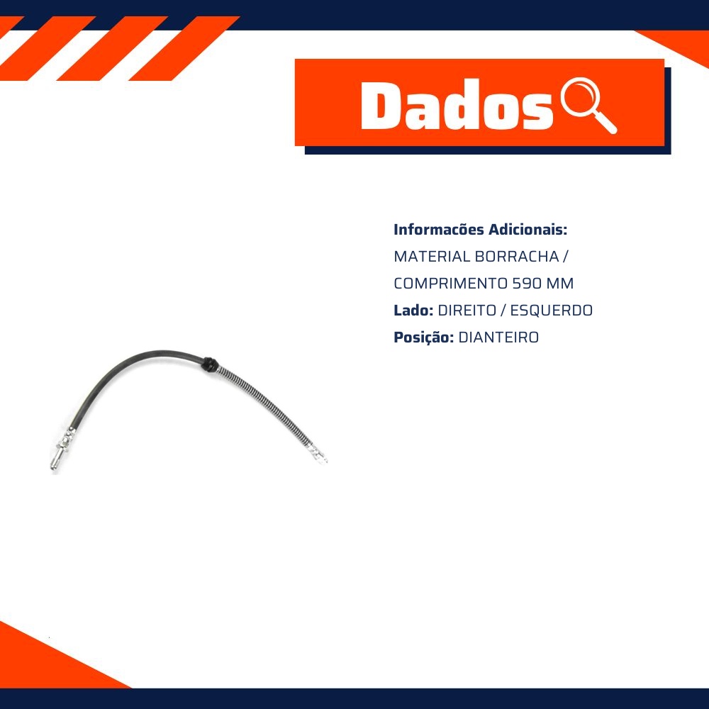 Mangueira Flexível de Freio Dianteiro para Volkswagen Amarok - Norflex - 7059