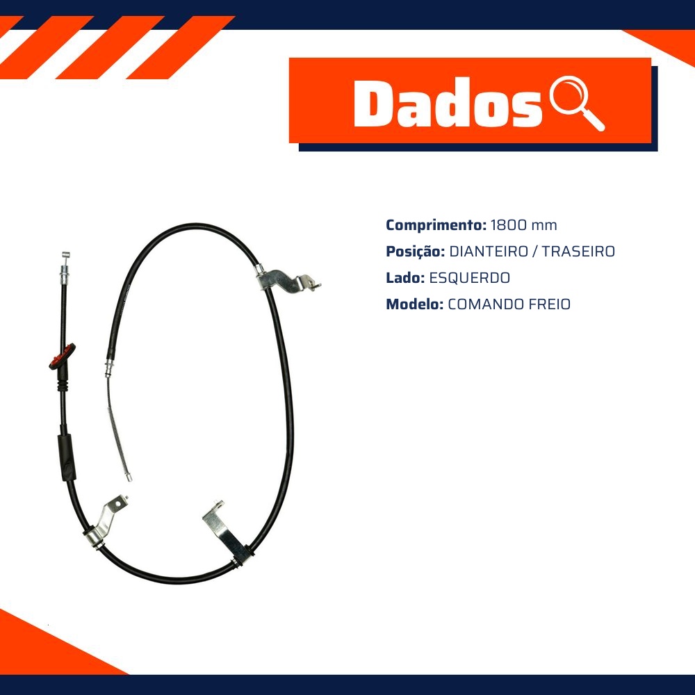 Cabo de Comando do Freio de Mão Esquerdo para Hyundai Tucson - IKS - 7247