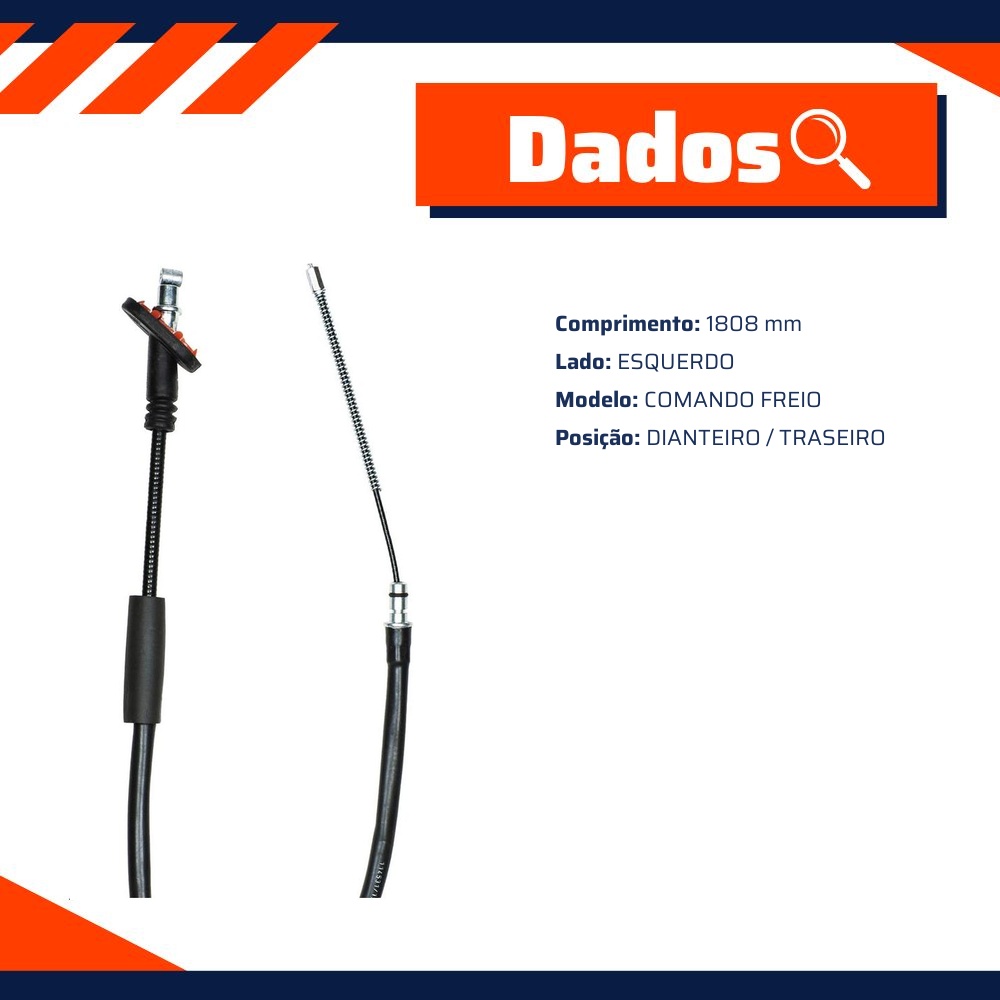 Cabo de Comando do Freio de Mão Esquerdo para Hyundai Tucson - IKS - 7249