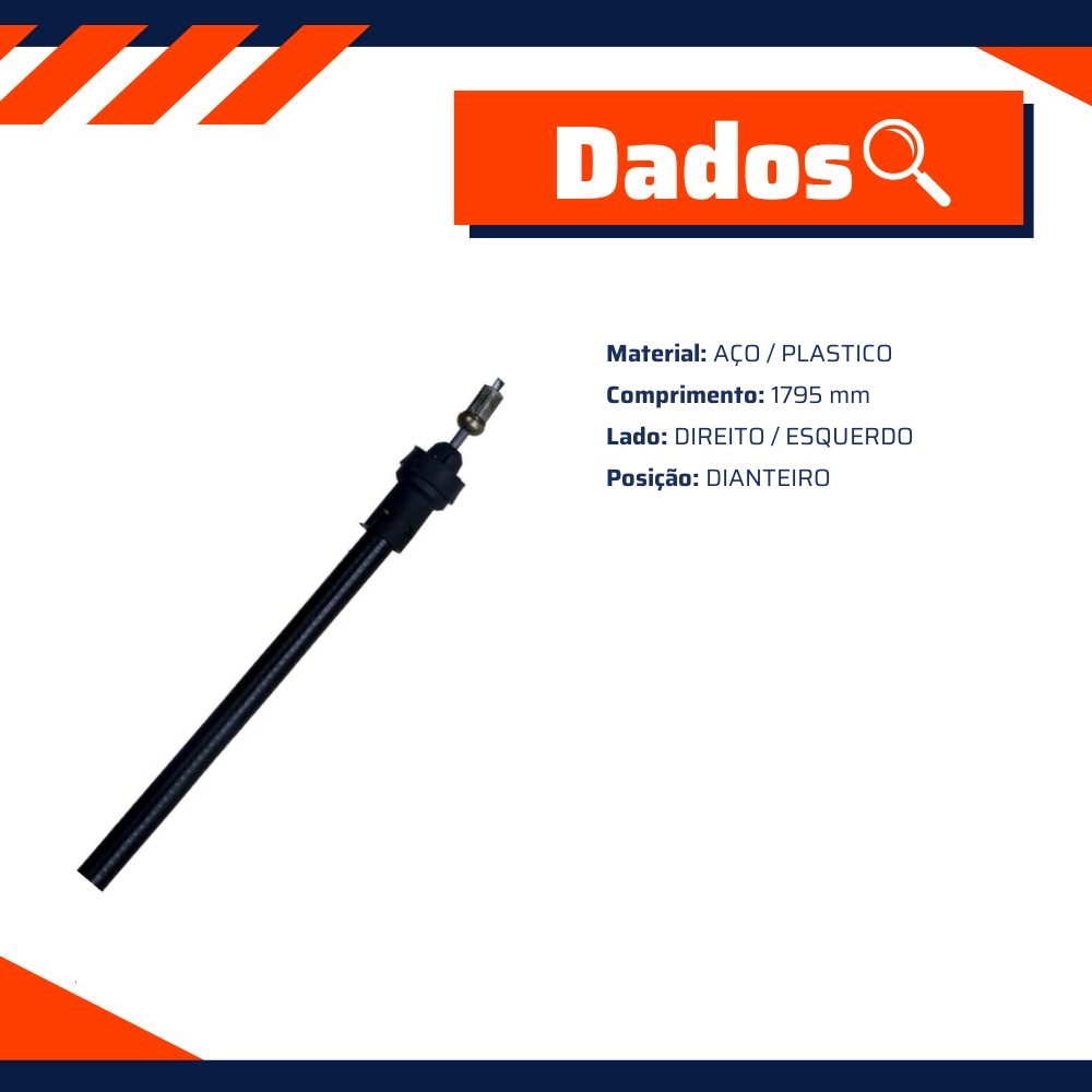 Cabo de Comando do Freio de Mão Dianteiro para Renault Duster - IKS - 72711