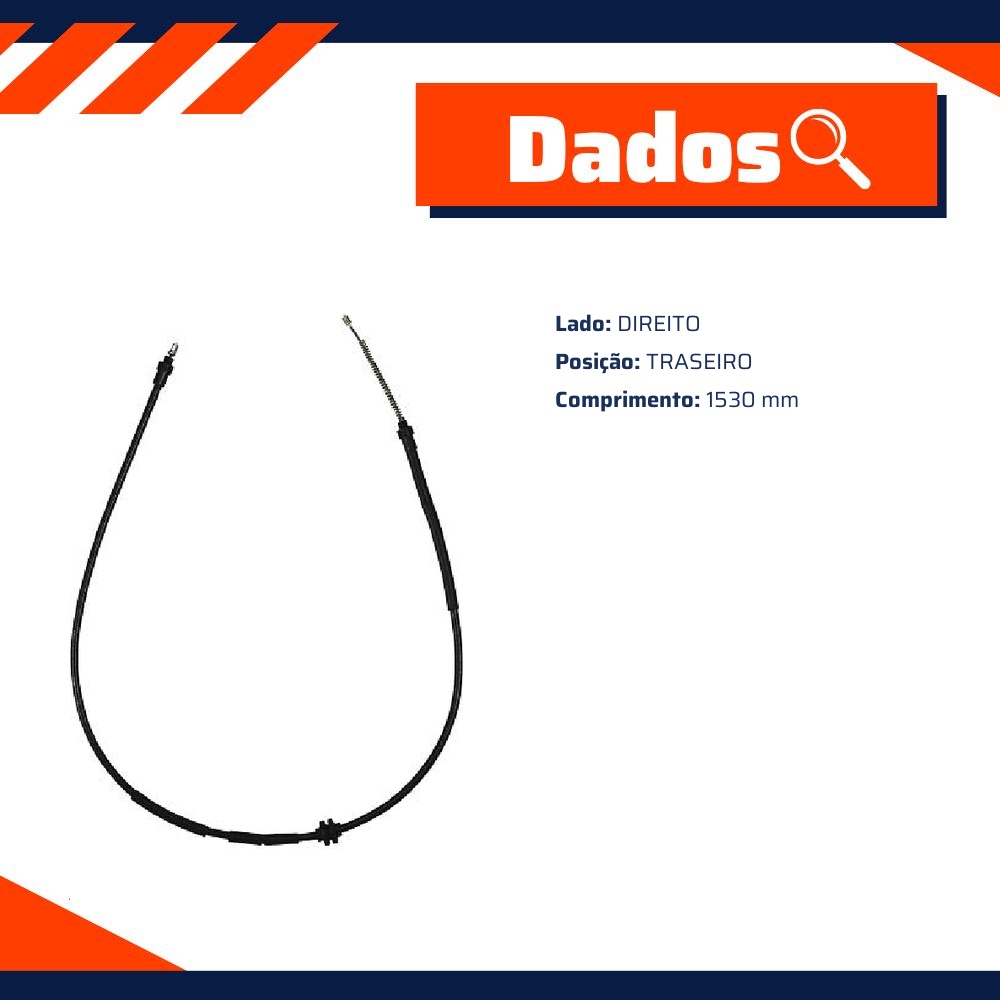 Cabo de Comando do Freio de Mão Direito para Renault Kwid - IKS - 72717