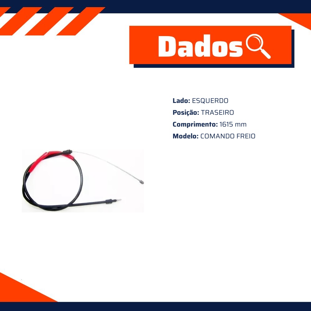 Cabo de Comando do Freio de Mão Esquerdo para Citroen Xsara e Xsara Picasso - IKS - 7279