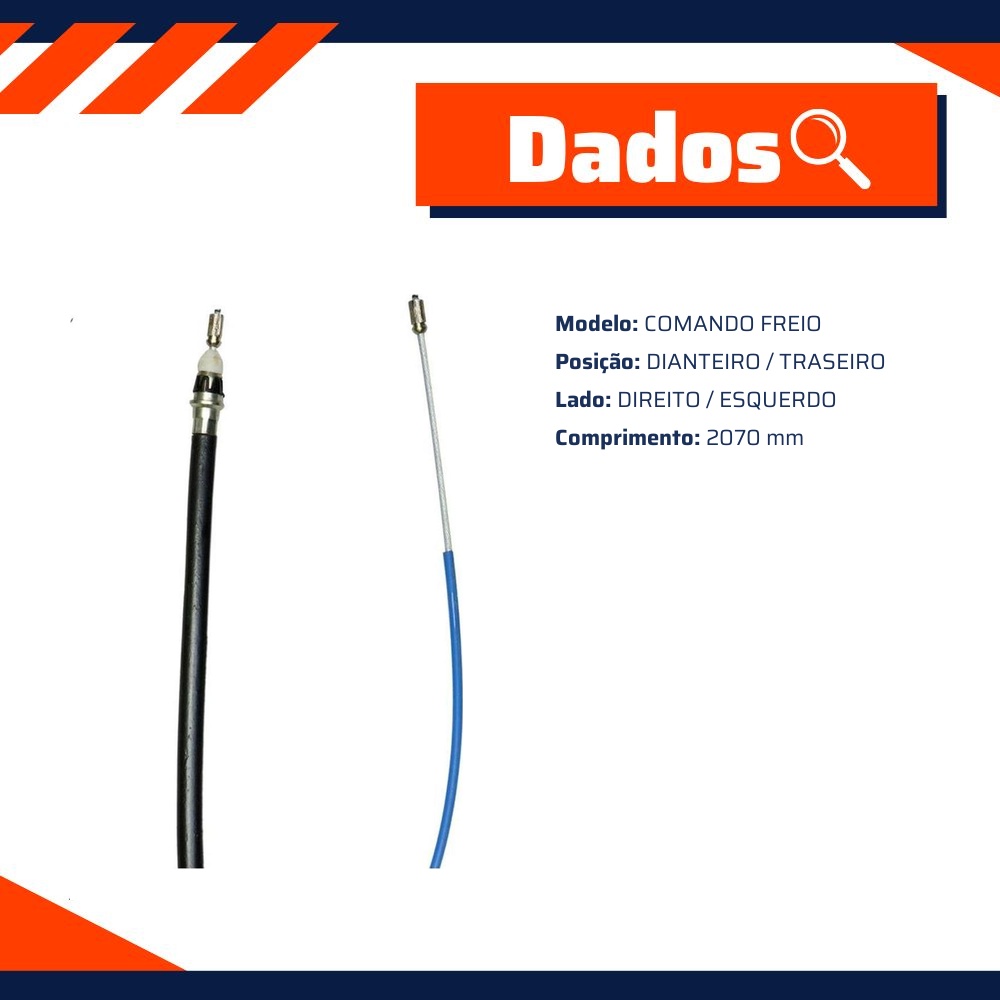 Cabo de Comando do Freio de Mão para Peugeot 307 e 307 SW - IKS - 7290