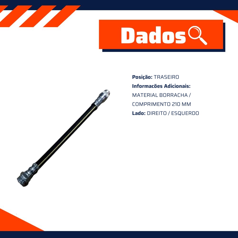 Mangueira Flexível de Freio Traseiro para Citroen C3 e C3 Picasso - Norflex - 8004