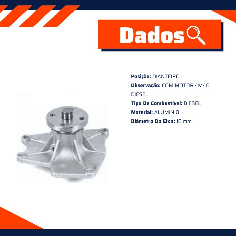 Bomba D'Água para Mitsubishi L200 e Pajero Full - Indisa - 854504