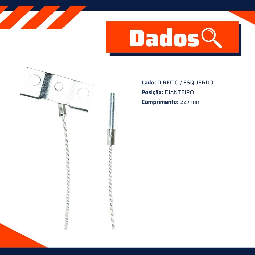 Cabo de Comando do Freio de Mão Dianteiro para Fiat Strada - IKS - 9206