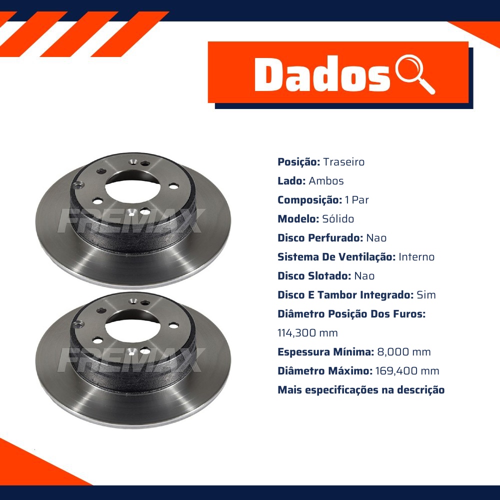 Par Disco Freio Traseiro - Fremax - BD5272