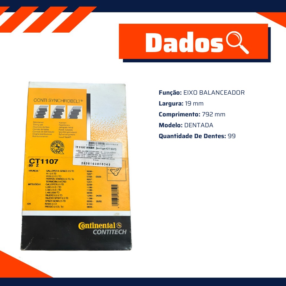 Correia Dentada Sincronizadora - Contitech - CT1107