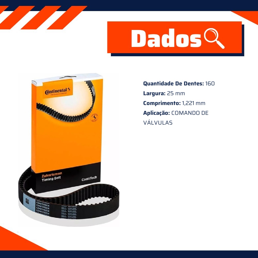 Correia Dentada Sincronizadora para Volkswagen Amarok - Continental Contitech - CT1221