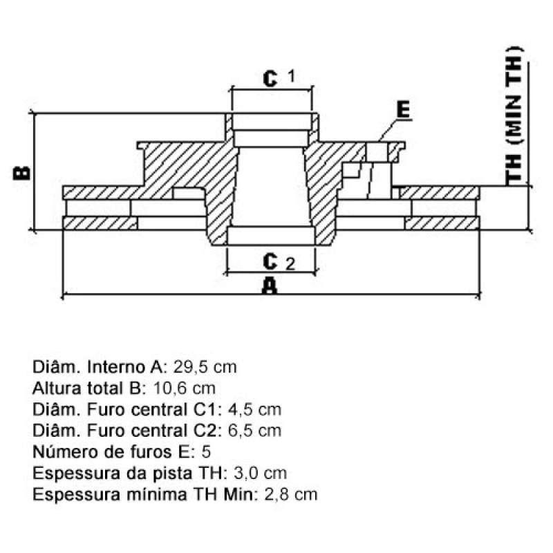 Par Disco de Freio Dianteiro Ventilado - MDS - D21