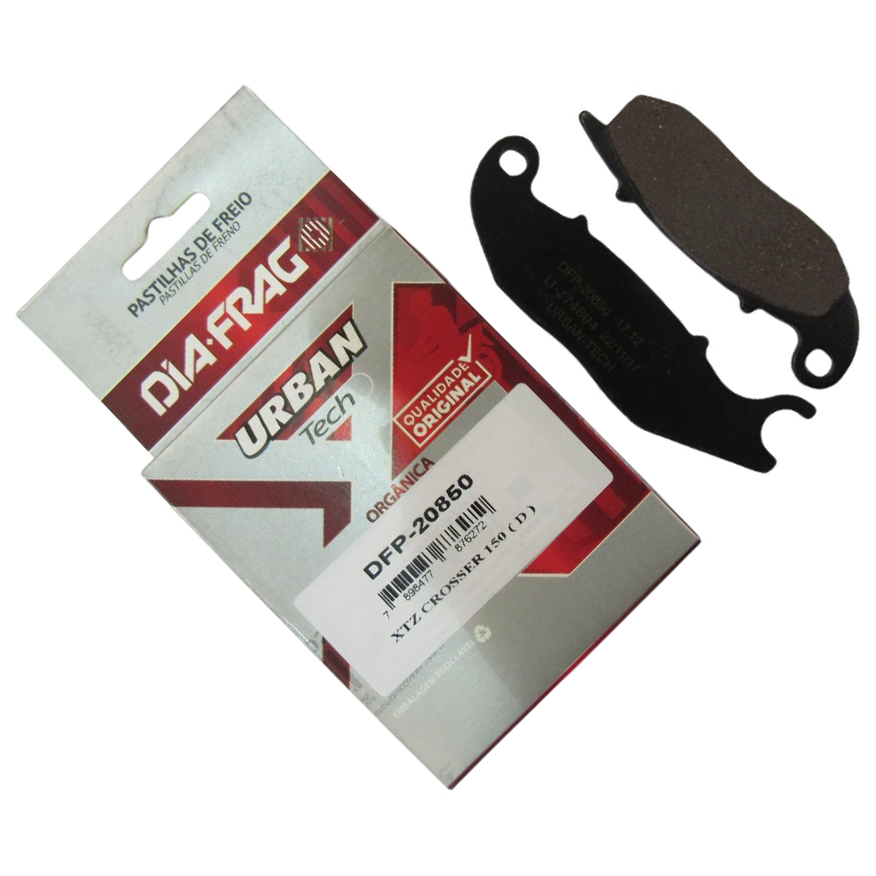 Pastilha de Freio Dianteira para Yamaha XTZ 150 CROSSER e XTZ 250 LANDER - Dia-Frag - DFP-20850