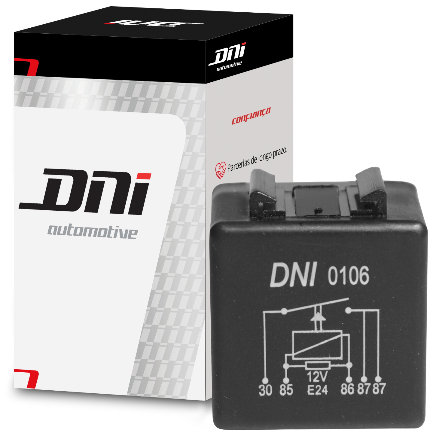 Relê 12V Auxiliar com 5 Terminais 25 Ah - DNI - 0106