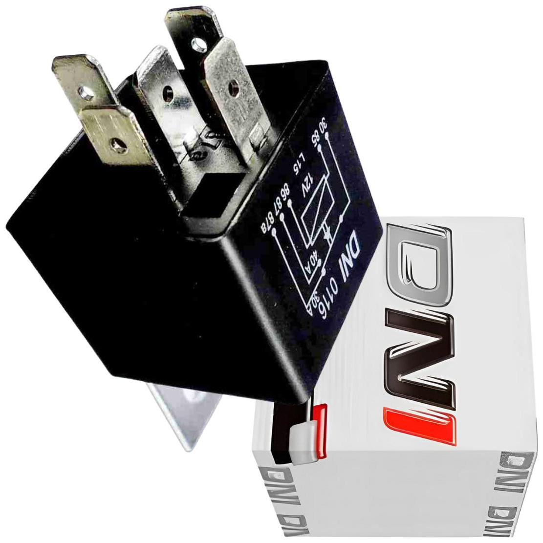 Relê 12V Auxiliar 5 Terminais 30/40 Ah Plástico - DNI - 0116