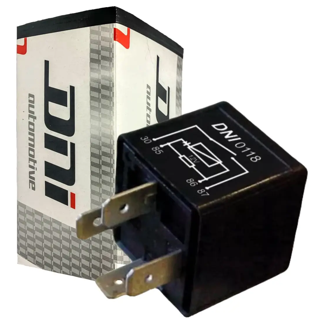 Relê 12V Auxiliar Cor 40Ah 4 Terminais - DNI - 0118
