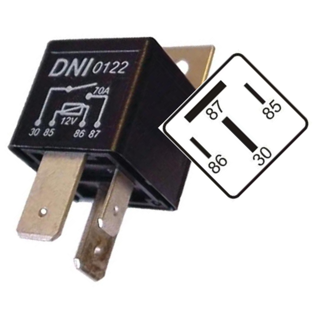 Relê 12V Auxiliar - DNI - 0122