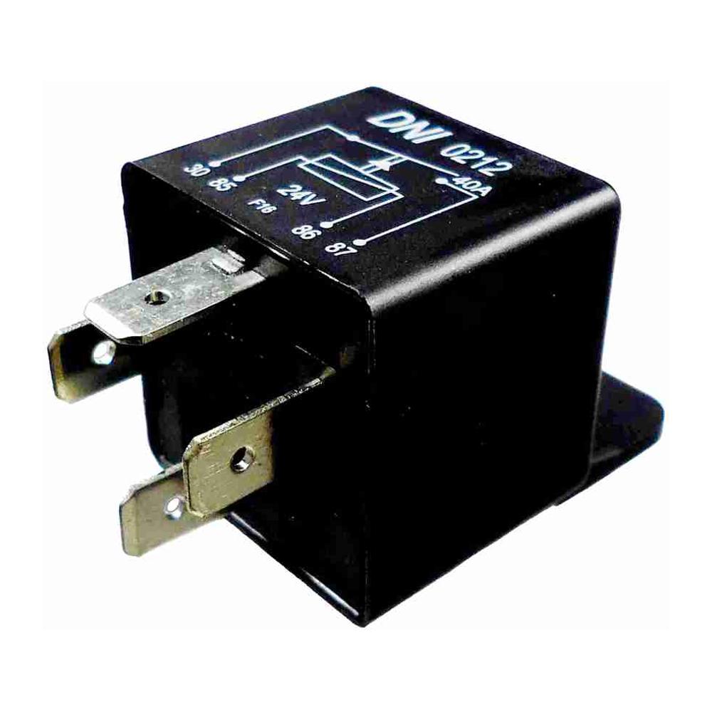 Relé Auxiliar Universal 24V 40A 4 Terminais com Suporte - DNI - 0212