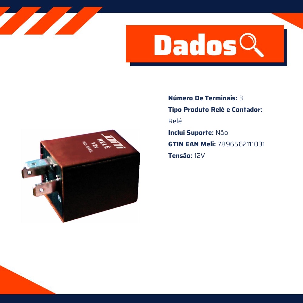 Relé Comando Pisca 12V para Seta - DNI - 1103