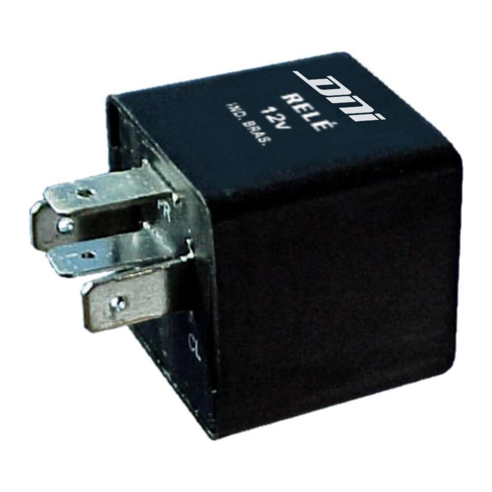 Relê Auxíliar 12V 4 Terminais Preto - DNI - 1119