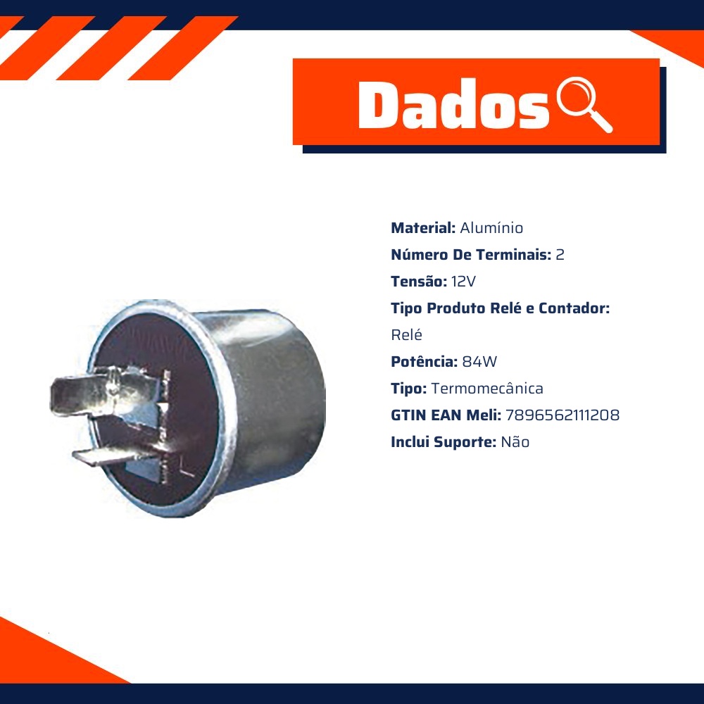 Relê Comando Pisca 12V Plástico - DNI - 1120