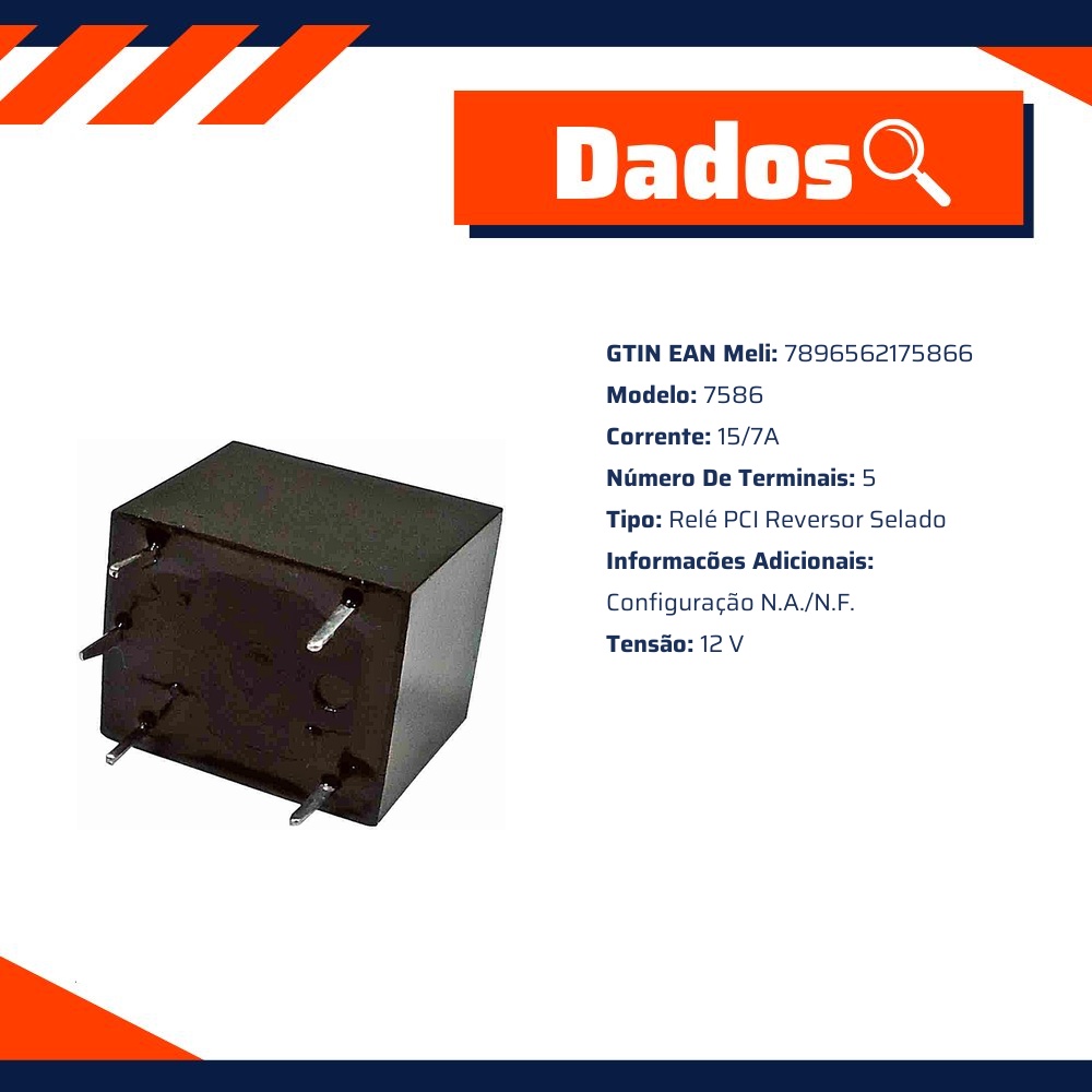 Relê 12V PCI Selado - DNI - 7586